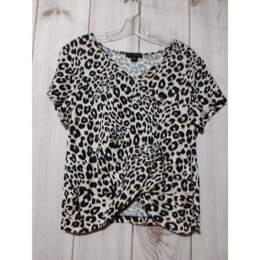 Sanctuary Shirt Ladies Extra‎ Large Cheetah Print Short Sleeve Mob Wife